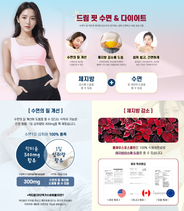 드림핏 수면앤다이어트 특징 소개 자료